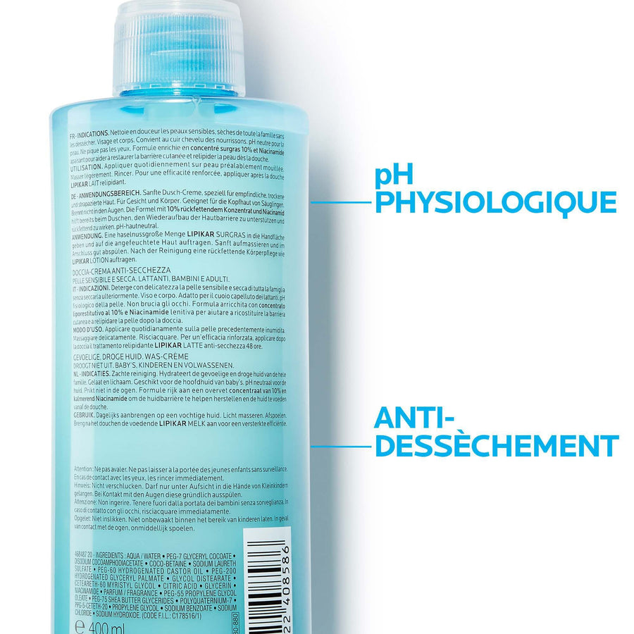LIPIKAR SURGRAS DOUCHE-CRÈME